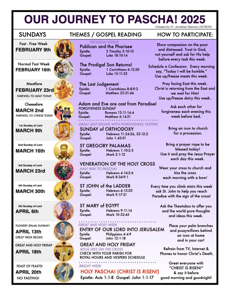 Great Lent 2025 Ascension of Our Lord Greek Orthodox Church